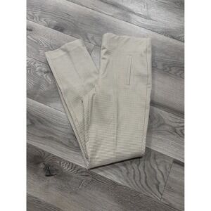Chicos So Slimming Juliet Straight Leg Houndstooth Pants Tan White 0.5R US 6R